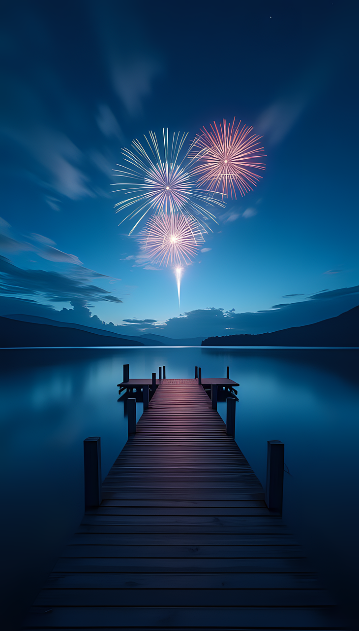 spectacle éblouissant de feux d'artifice illuminant le ciel nocturne, célébrant les moments spéciaux avec des couleurs et des lumières spectaculaires.